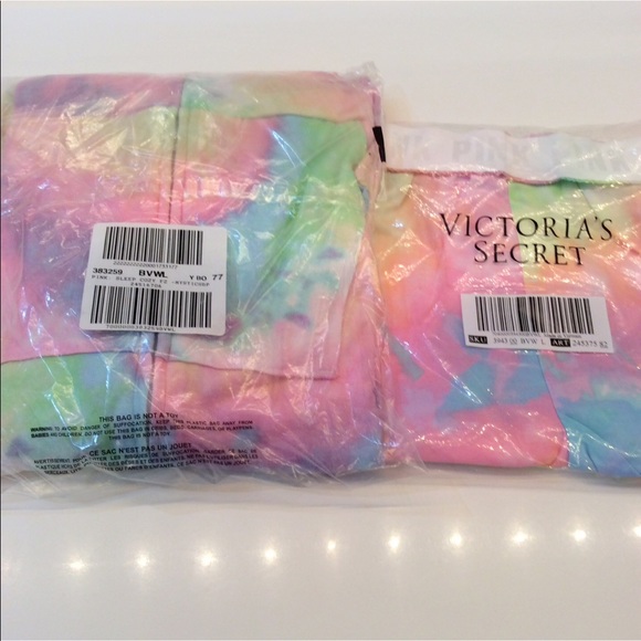 VS PINK TIE DYE COZY HOODIE & SLEEP SHORT BOXERS - Picture 5 of 8